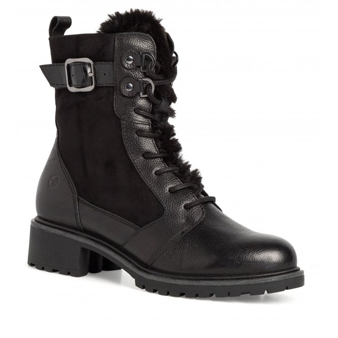 Tamaris Lace/Zip Up Leather Ankle Boot - Womens from Westwoods UK